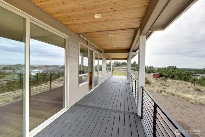 Large deck on main floor, runs full length of home