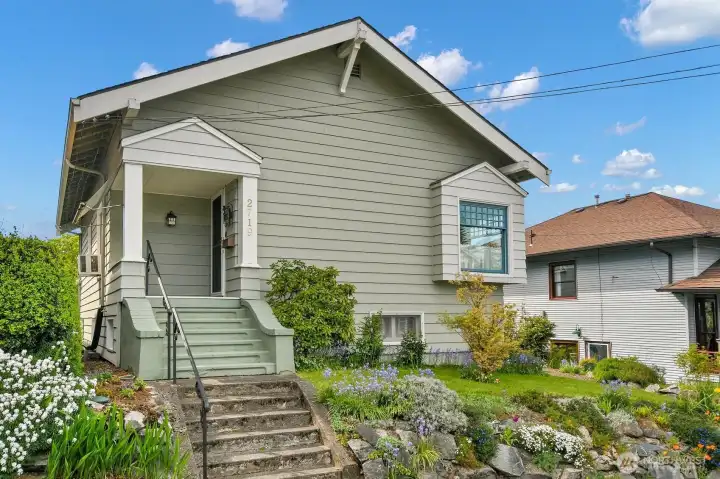 Covered front porch entry