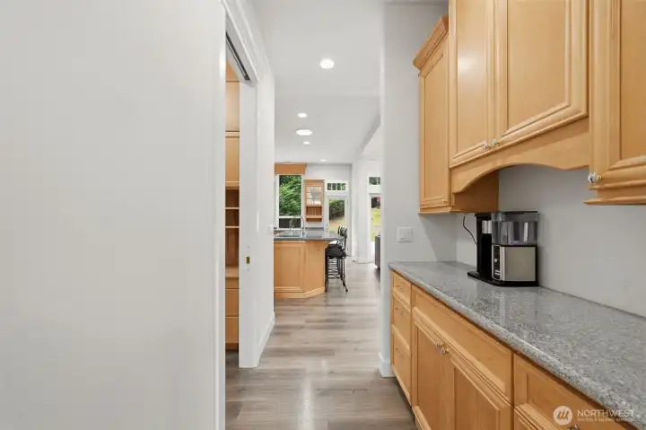 Coffee bar between the formal dining room and kitchen Coffee bar between the formal dining room and kitchen