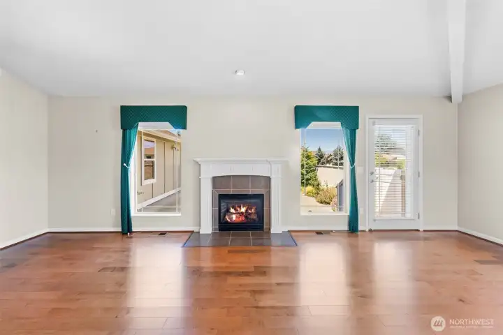 Lots of light.  Door to enclosed patio.