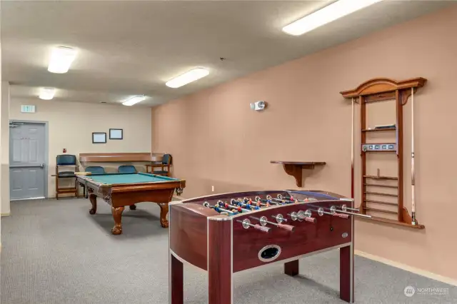 Stay close to home by enjoying the onsite game room