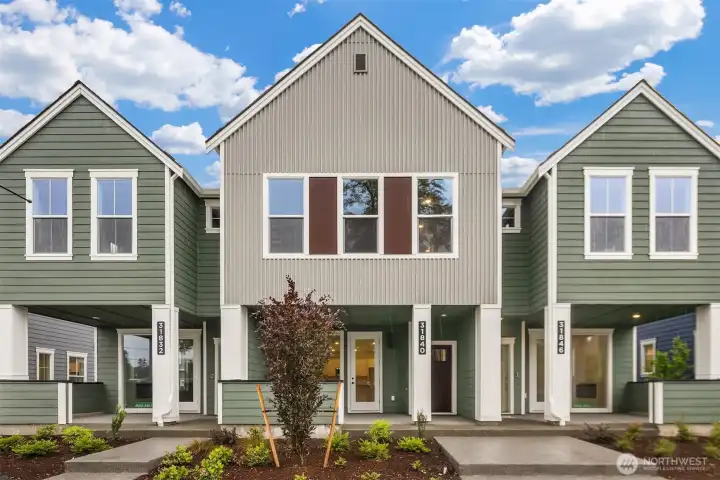 Exterior of home, middle unit