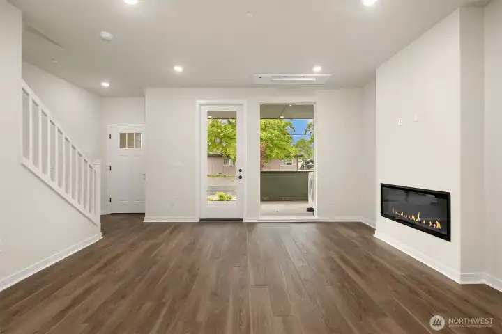 Gathering room and front door