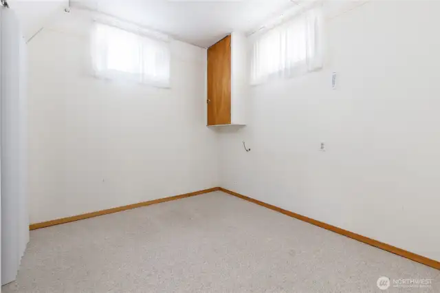 non-traditional downstairs bedroom