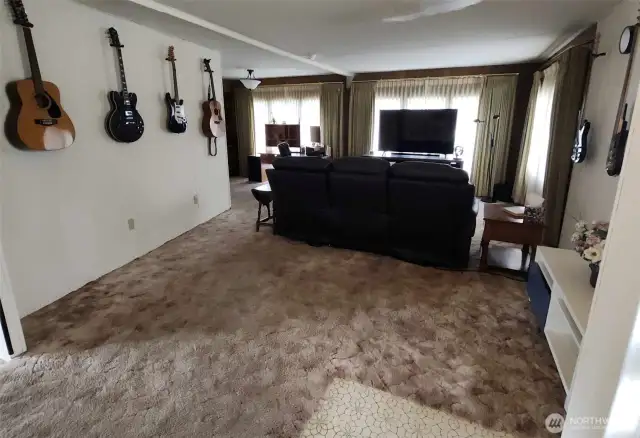 From the front entry... long spacious living/great room.