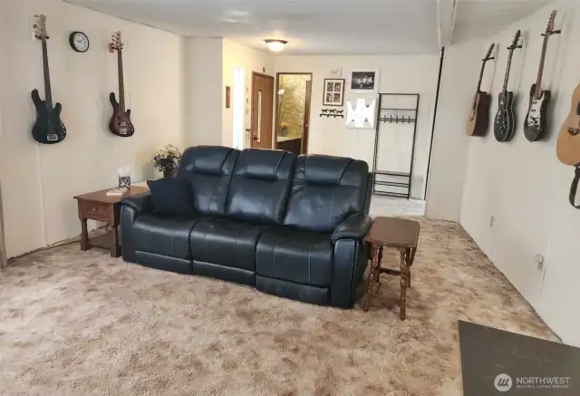Living/great room facing the front entryway.