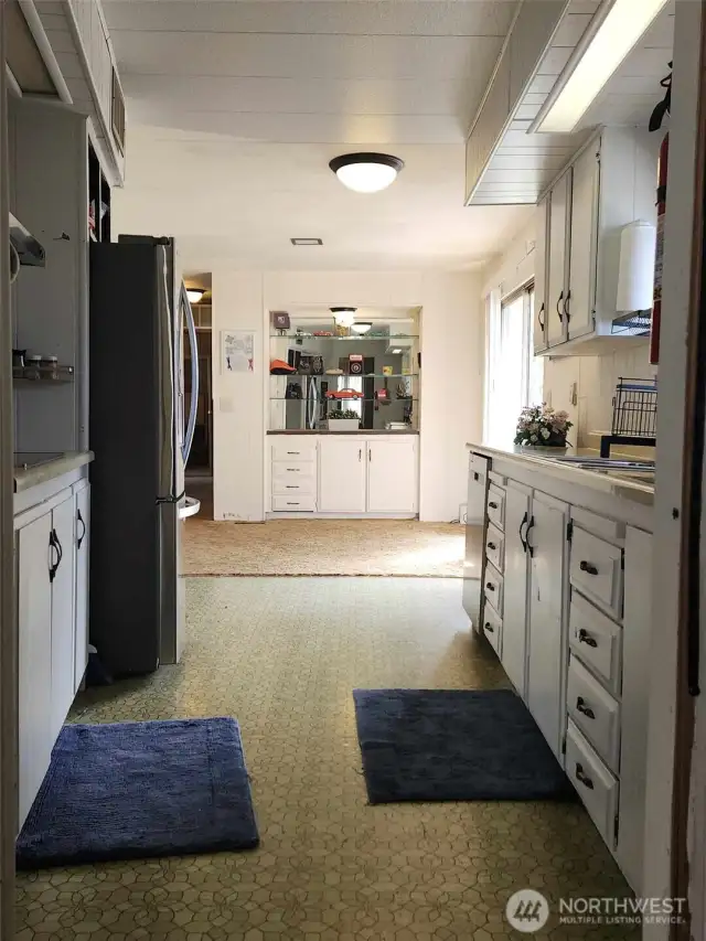 Galley step-saver kitchen.