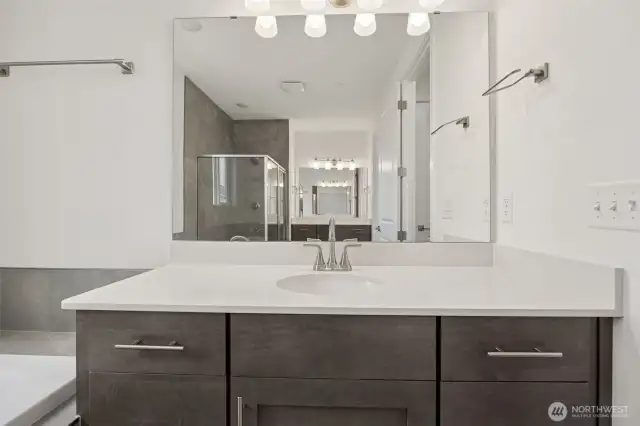 separate vanities in Primary bath opposite each other