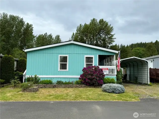 Front of home with Carport