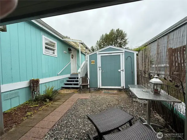 Storage and Yard adj to covered parking