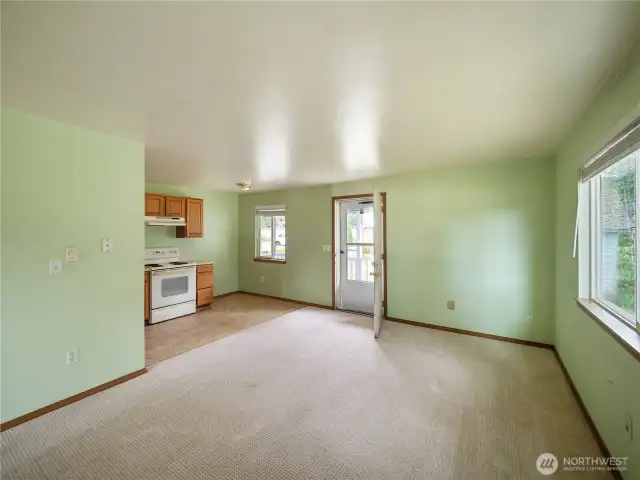 Living room/eating area in unit 3.