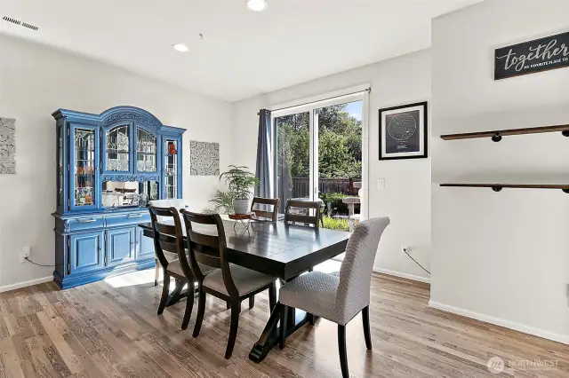 Dining room and back sliding glass door