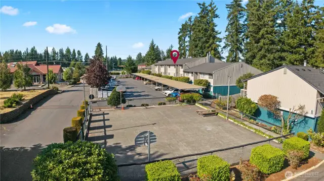 Basketball court is conveniently located.