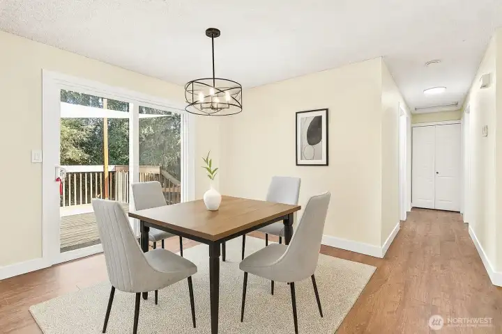 Virtual staged Dining room .