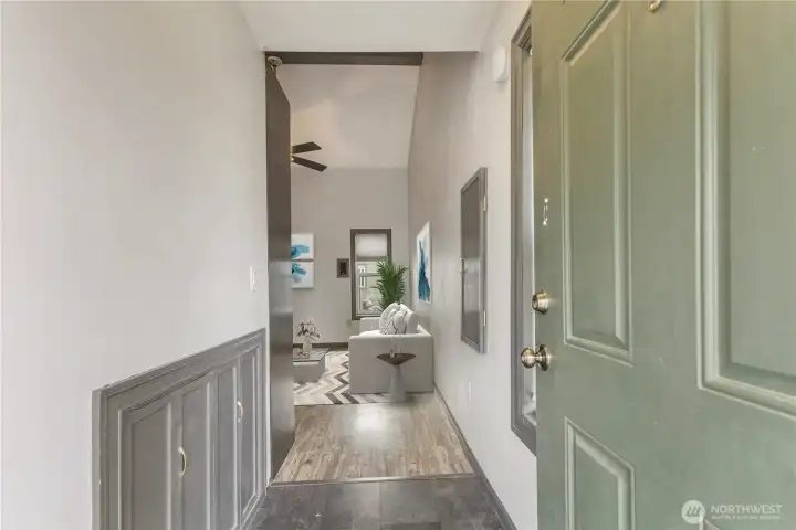 Virtually staged entrance