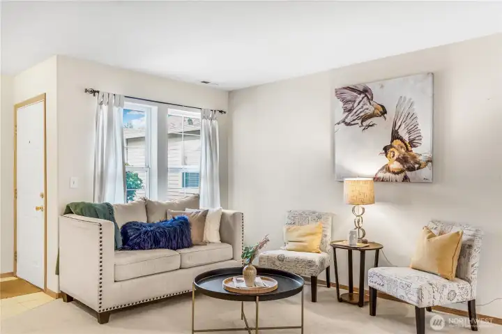 Very spacious, open living area off of the front entry.