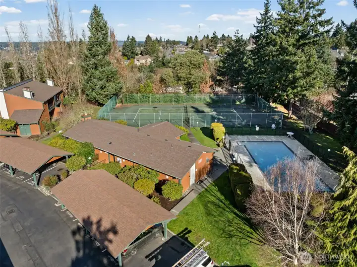 Complex has a community center, pool and courts