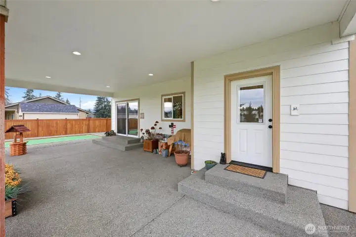 Here's the exterior door to the Utility Room- it's easy to bring the groceries into the kitchen.