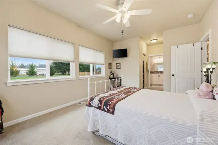 Lovely, tranquil space- en suite to the right in this photo.  Closets on both sides of the entry door.