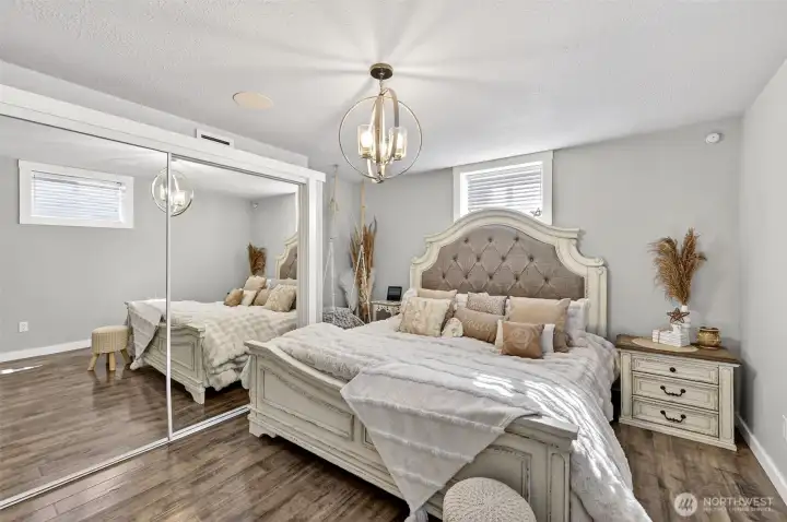 Lower level guest room. Lower level guest room.