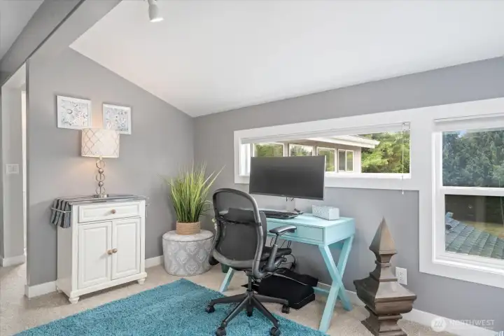 The space could also be closed off to create a large primary with a big walk-in closet