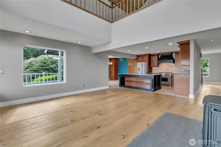 Living room looking at kitchen.