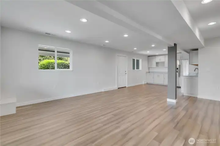 Basement level living room with private access!