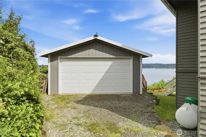 2 car garage with overhead storage