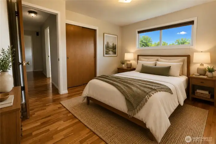 Primary bedroom - virtual staging