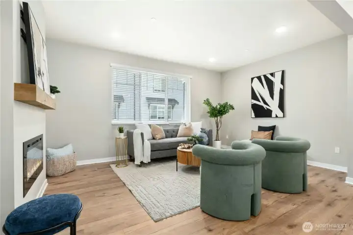 Bright, modern living space perfect for relaxing or entertaining.