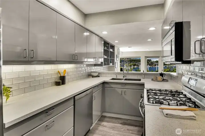 Tons of storage in this updated kitchen. Tons of storage in this updated kitchen.