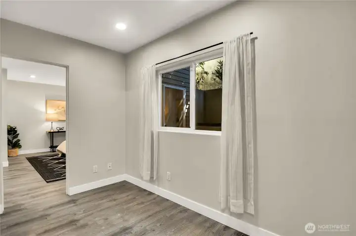 Convenient hallway nook, perfect for an office space outside of either bedroom. Convenient hallway nook, perfect for an office space outside of either bedroom.