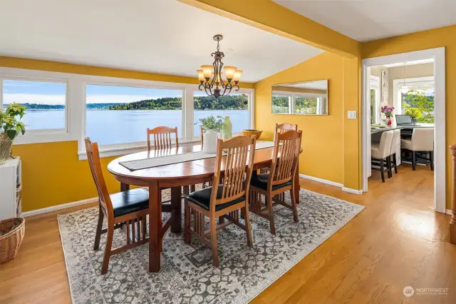 Dining room with expansive views.