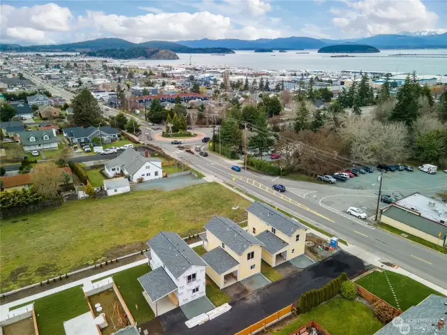 This drone shot location was taken about 5 blocks east and a few blocks south of the house manifesting some great sights there including Cap Sante Park and out the northeast.