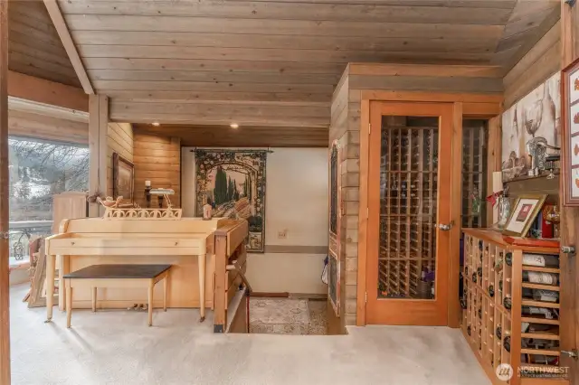 Entry space with built in wine rack