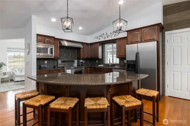 Large Kitchen Island that seats six.