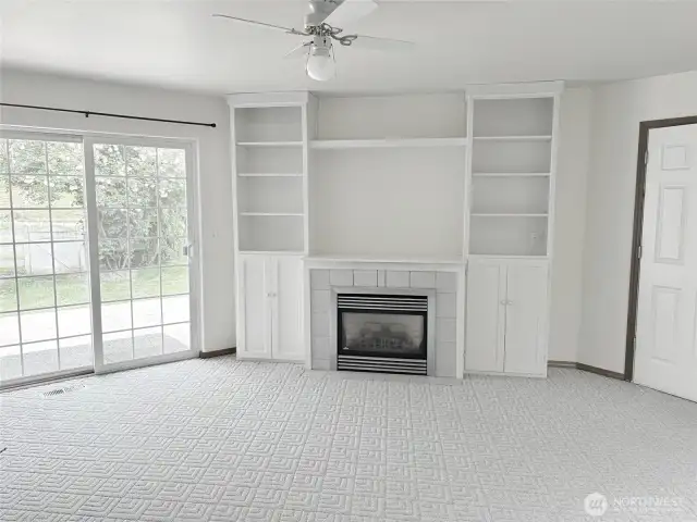 ADU Family Room with Gas Fireplace for cozy warmth on cool evenings.