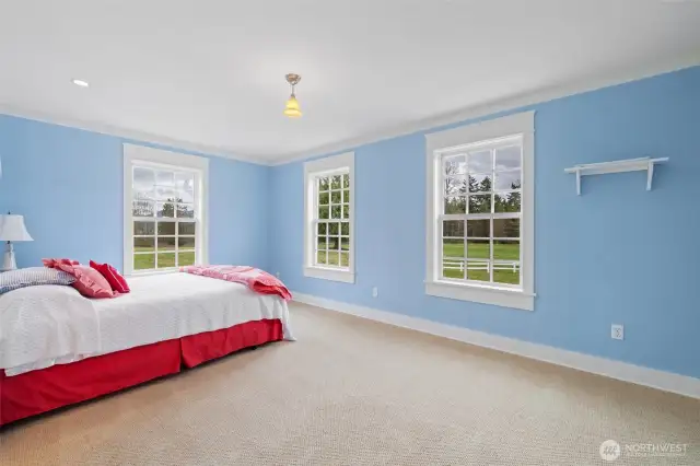 Bedroom full of windows.