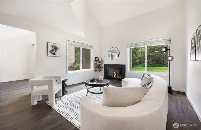 Vaulted and Wide living room