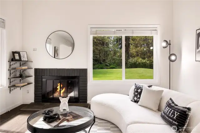 Vaulted and Wide living room