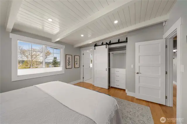 Primary bdrm has 2 customized closets