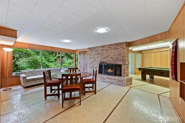 Large Family Room-Lower Floor with Fireplace