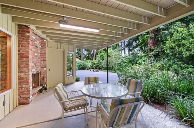 Covered Patio with Fireplace