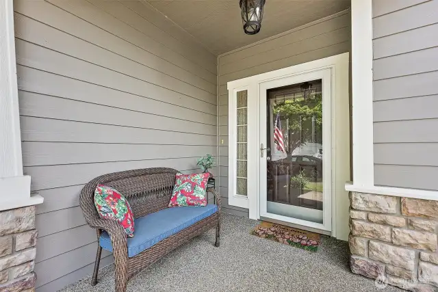 Touch of cultured stone on front porch