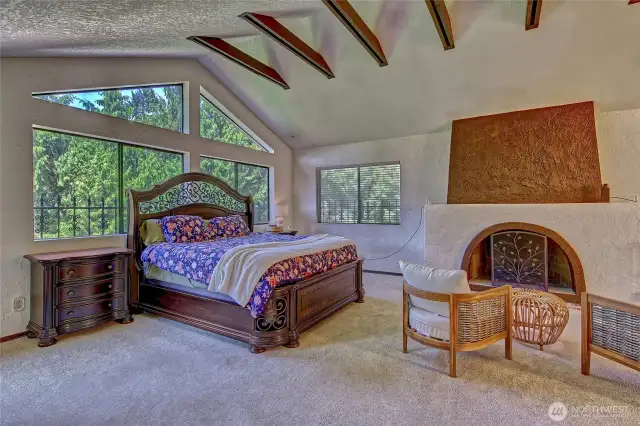 More real wood beams in the owner's suite