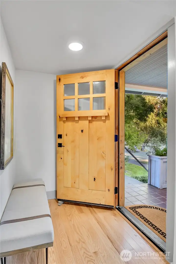 Gracious entry with room to sit down and remove shoes.