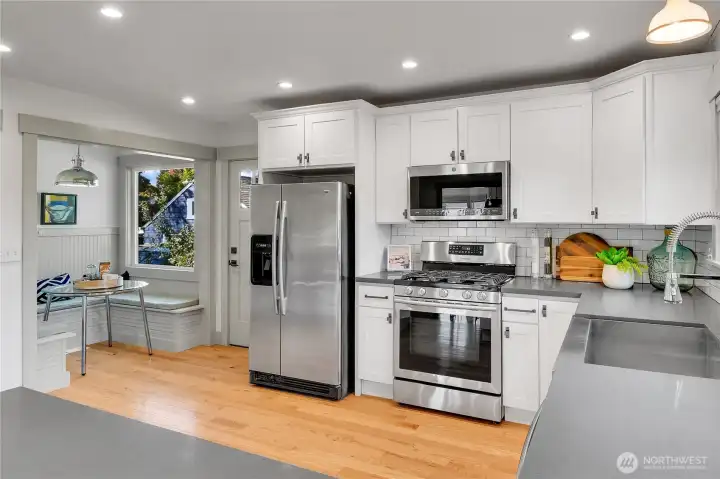 So much space in this intentionally redone kitchen.