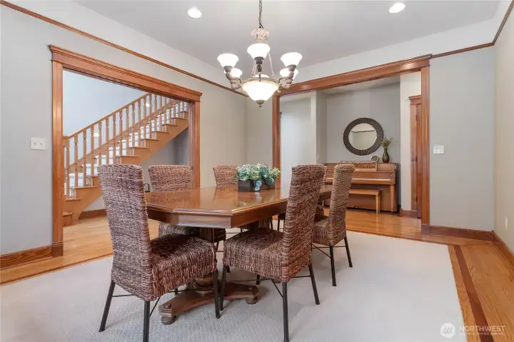 Spacious dining room just off kitchen