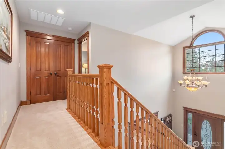 Upstairs offers 2 spacious bedrooms with large closets and a full bathroom attached to one of the bedrooms.