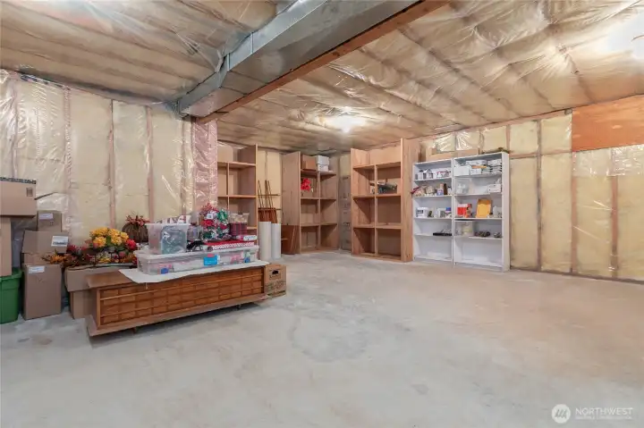 The 1,061 sq. ft. of unfinished space upstairs is ready for your ideas—perfect for future expansion—or can provide generous additional storage.